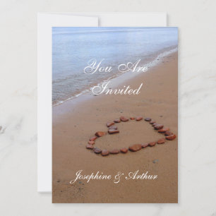 Red Rocks Heart on the Sandy Beach Invitation