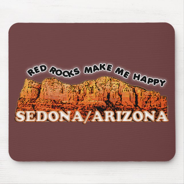 Red rocks make me happy mouse mat (Front)