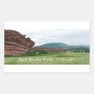 Red Rocks Park and Mountain Range Rectangular Sticker