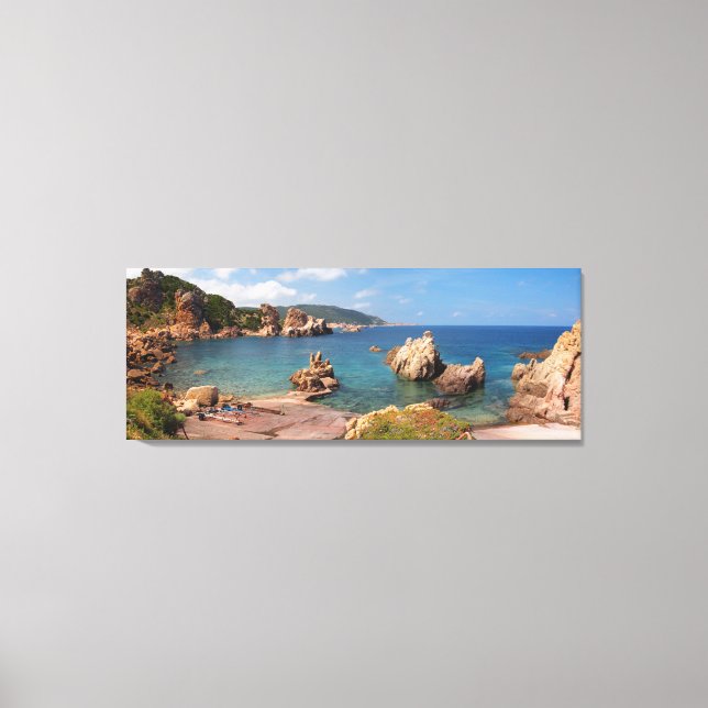 Red rocky coast of Sardinia canvas print (Front)