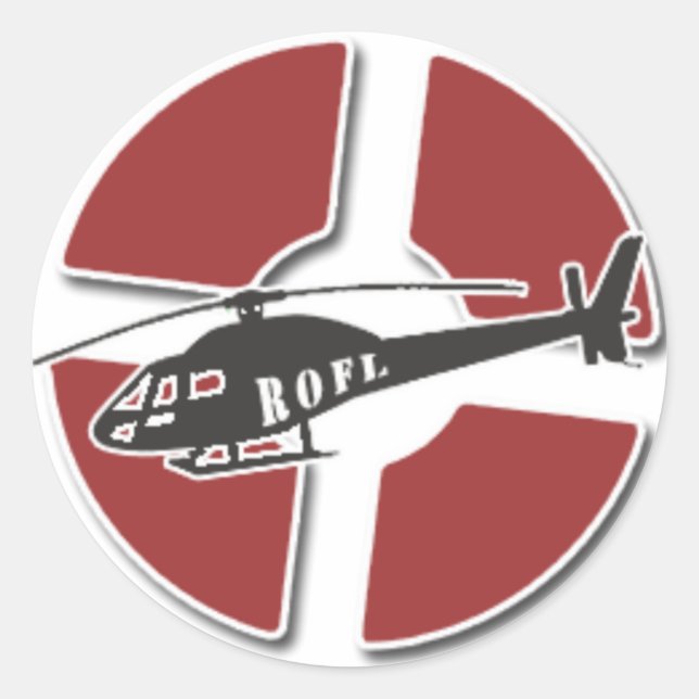 Red RoFL Copter Sticker (Front)