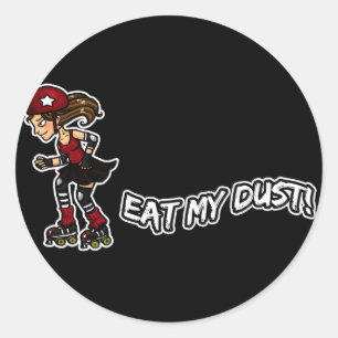 Red Rollerderby jammer Classic Round Sticker