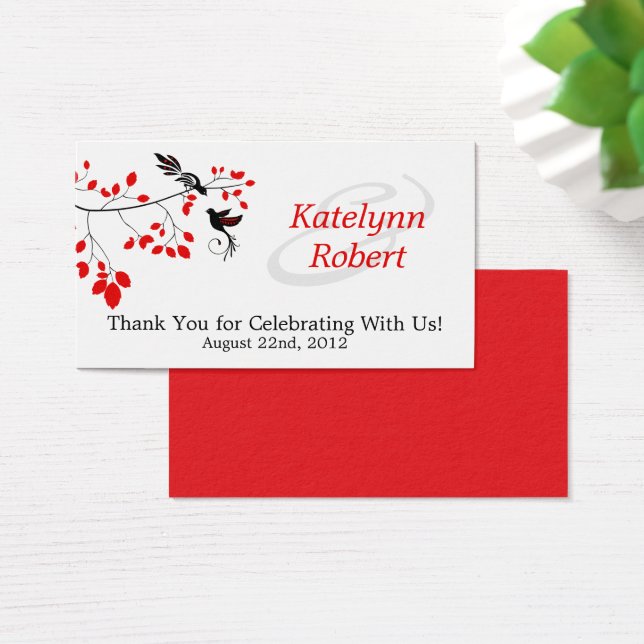 Red Romance Wedding Favour Tags (Desk)