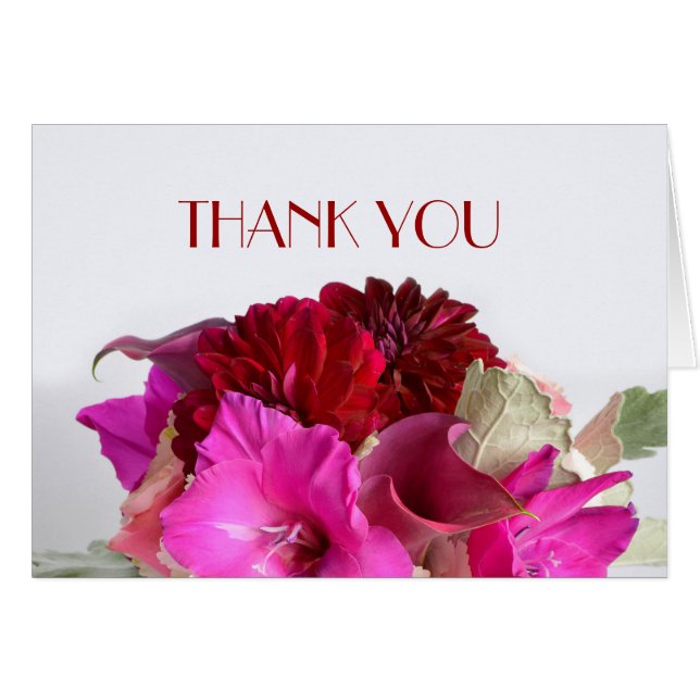 Red Romantic Bouquet Thank you (Front Horizontal)
