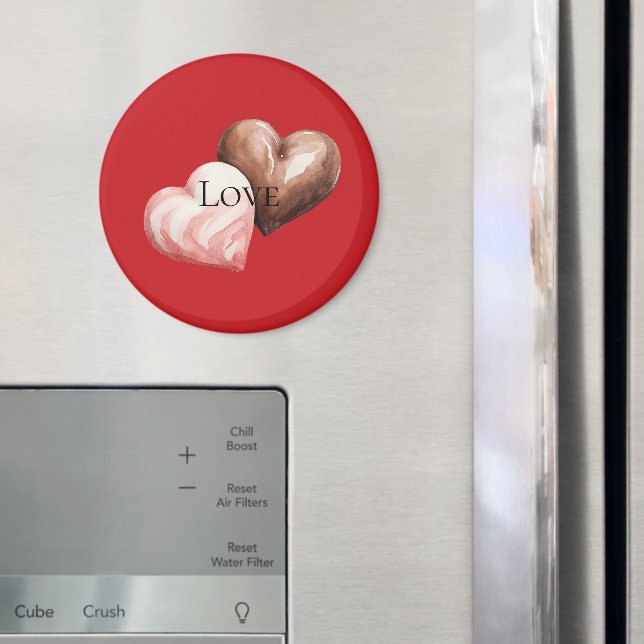 Red Romantic Chocolate Strawberry Hearts   Magnet (In Situ (Fridge))