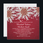 Red Romantic Christmas Snowflakes Wedding Invite<br><div class="desc">Luxury style. Romantic and magic invitation for your unique and special wedding day. Wedding romantic invitations will make your wedding day more special and unique. Customised designs, text, and photos printed on basic paper. You can choose your own text, fonts and different type of papers. Perfect for your wedding day,...</div>