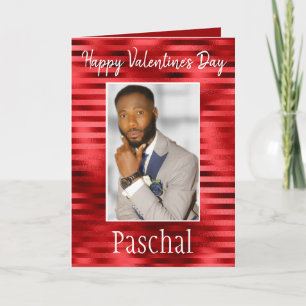 Red Romantic Happy Valentine's Day to Him Photo Card