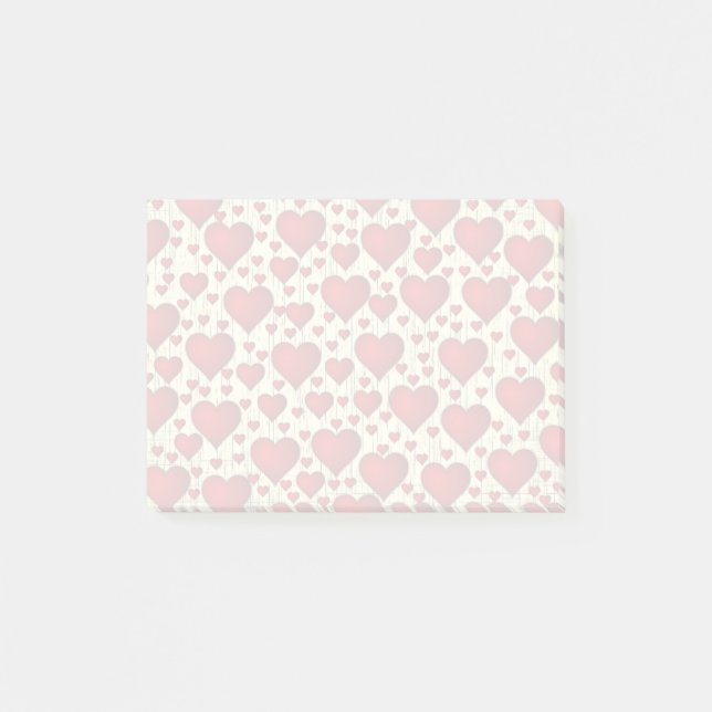Red Romantic Hearts Pattern Post-it Notes (Front)
