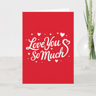 Red Romantic Love You Script Card