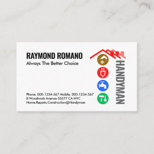 Red Roof Handyman Tools Line Business Card