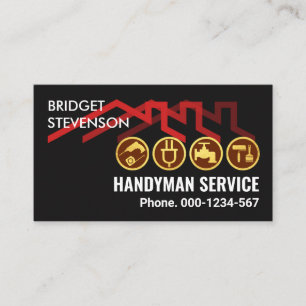 Red Roof Home Handyman Tools Business Card