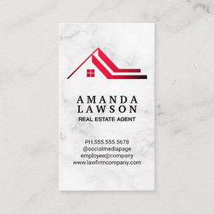 Red Roof Real Estate Logo   Marble  Appointment Card