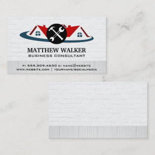 Red Roof Top Home   Hardware Tools Business Card