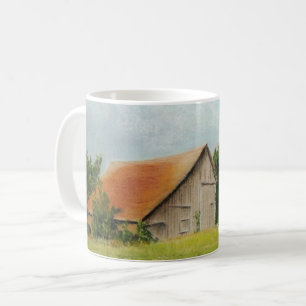 Red-Roofed Barn in the Meadow Mug