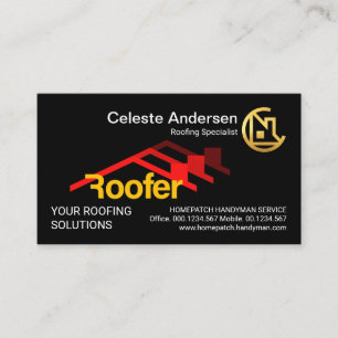 Red Roofer Roofing Roof Builder Business Card