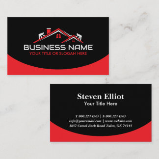 Red Roofers Professional Roofing Service Business  Business Card