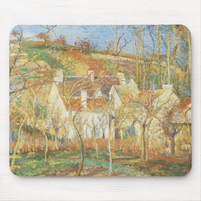 Red Roofs, Corner of a Village, Winter by Pissarro Mouse Mat (Front)