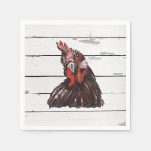 Red Rooster Barnyard Party Farmhouse Style Napkin