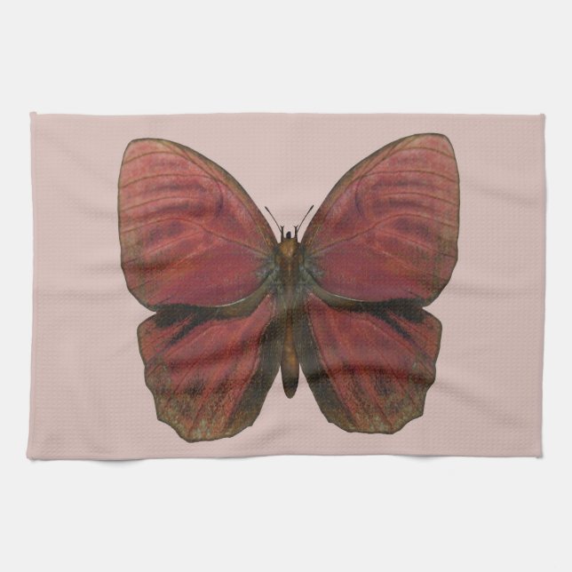 Red Rooster Butterfly Tea Towel (Horizontal)