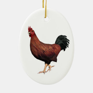 Red Rooster Ceramic Tree Decoration