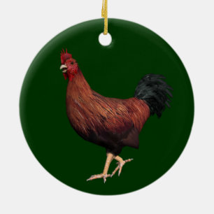 Red Rooster Ceramic Tree Decoration