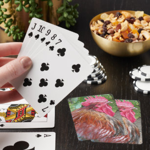 Red Rooster Chicken Photo Playing Cards