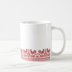 Red Rooster cross-stitch Coffee Mug