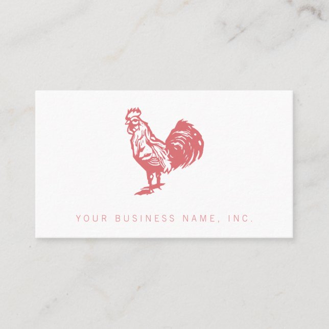 Red Rooster Farmhouse Bistro Logo Professional Business Card (Front)