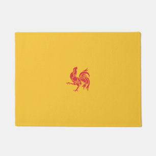 Red Rooster (Flag of Wallonia) Doormat