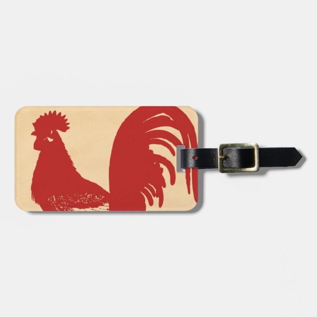 Red Rooster Luggage Tag (Front Horizontal)