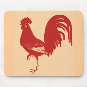 Red Rooster Mouse Mat