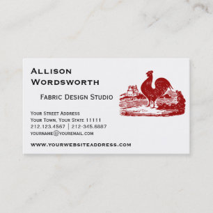 Red Rooster Old Farmhouse Vintage Business Card