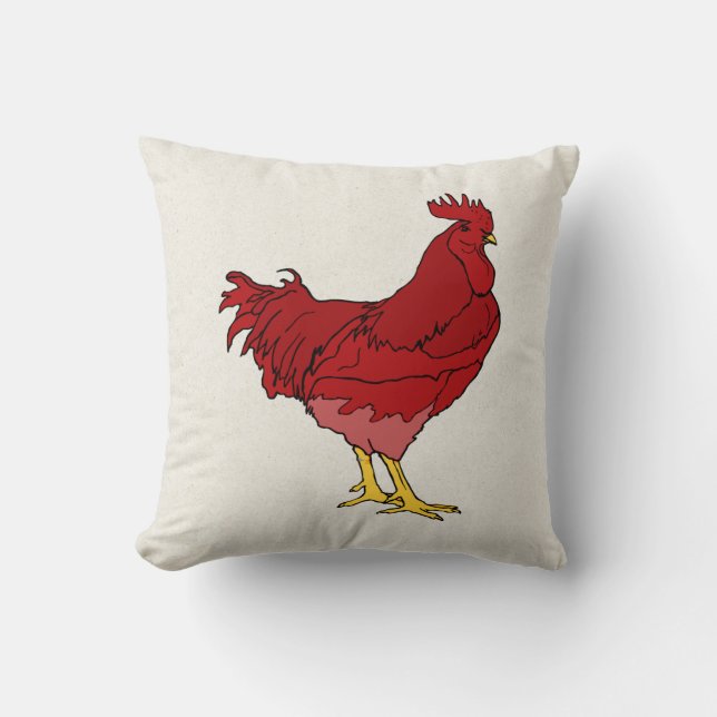 Red Rooster Pillow (Front)