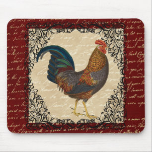 Red Rooster Vintage Mouse Mat