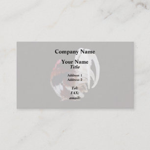 Red Rooster With White Tail Feathers Business Card