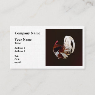 Red Rooster With White Tail Feathers Business Card