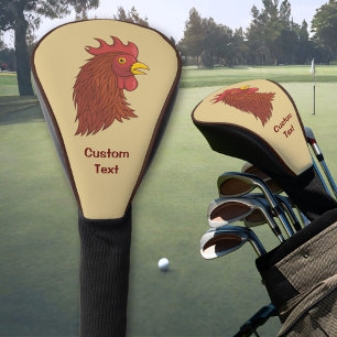 Red Rooster's Head Golf Head Cover