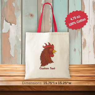 Red Rooster's Head Tote Bag