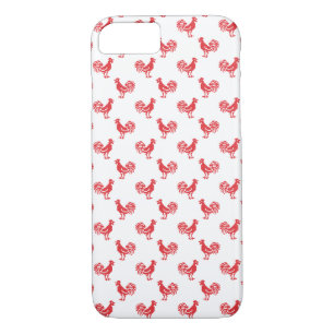 Red Roosters seamless pattern iPhone 8/7 Case