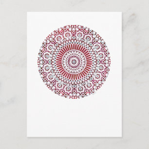 red root chakra circle mosaic postcard