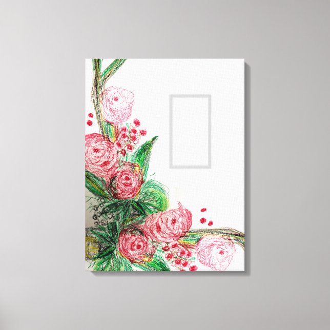 Red Rosas Asymmetric Canvas Print (Front)