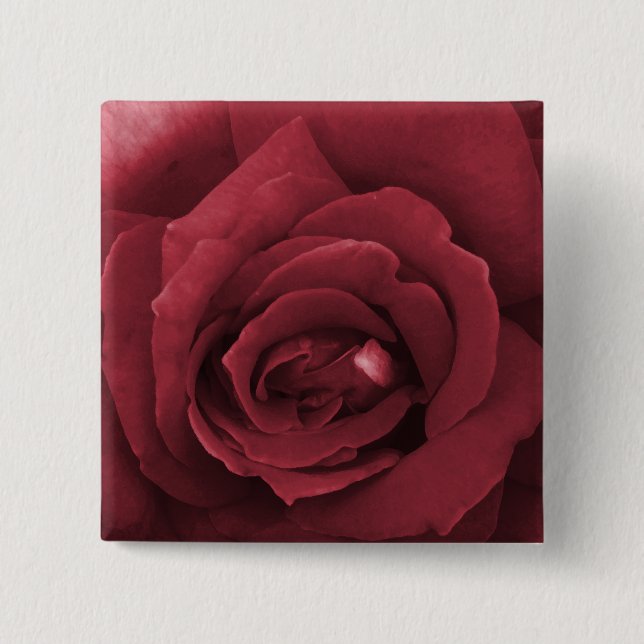 red rose 15 cm square badge (Front)