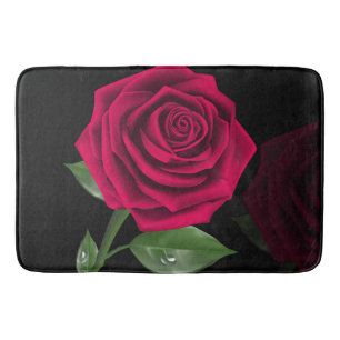 Red Rose -1Custom Large Bath Mat