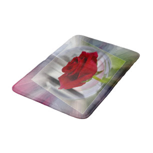 Red rose 2 bath mat