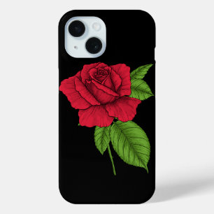 Red rose 2 iPhone 15 case