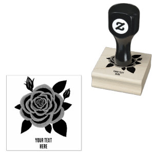 Red Rose 2 inches Rubber Stamp