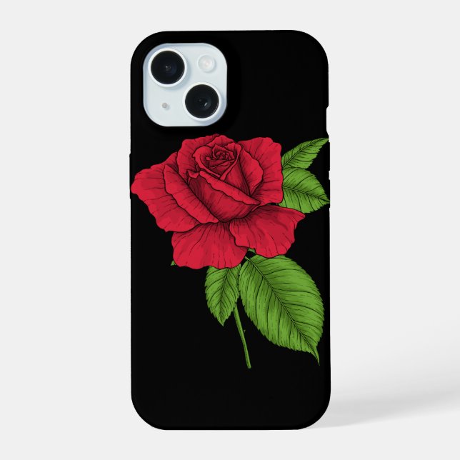 Red rose 2 iPhone 15 case (Back)