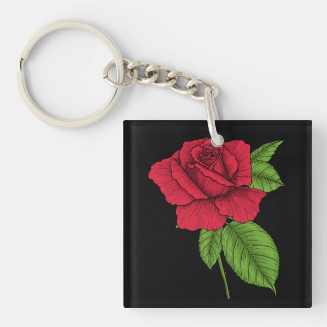 Red rose 2 key ring (Front)