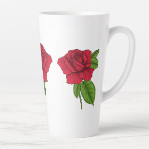 Red rose 2 latte mug