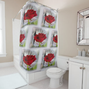 Red rose 2 shower curtain